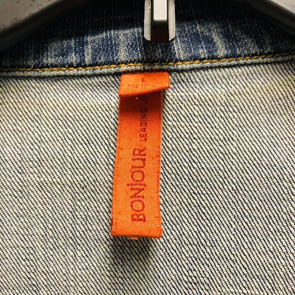 BONJOUR LEADING LIFE SIZE L JACKET BLUE DEMIN JUNNIORS BUTTON DOWN WG - Picture 6 of 8
